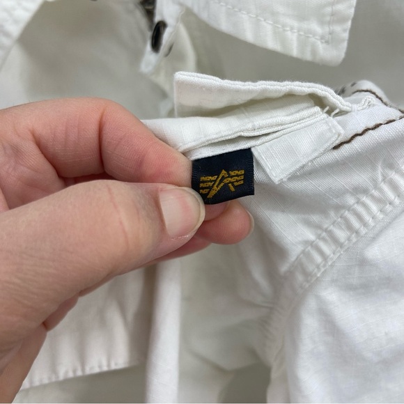 ALPHA Industries Lightweight White Cotton Jacket Size XL - Picture 11 of 13